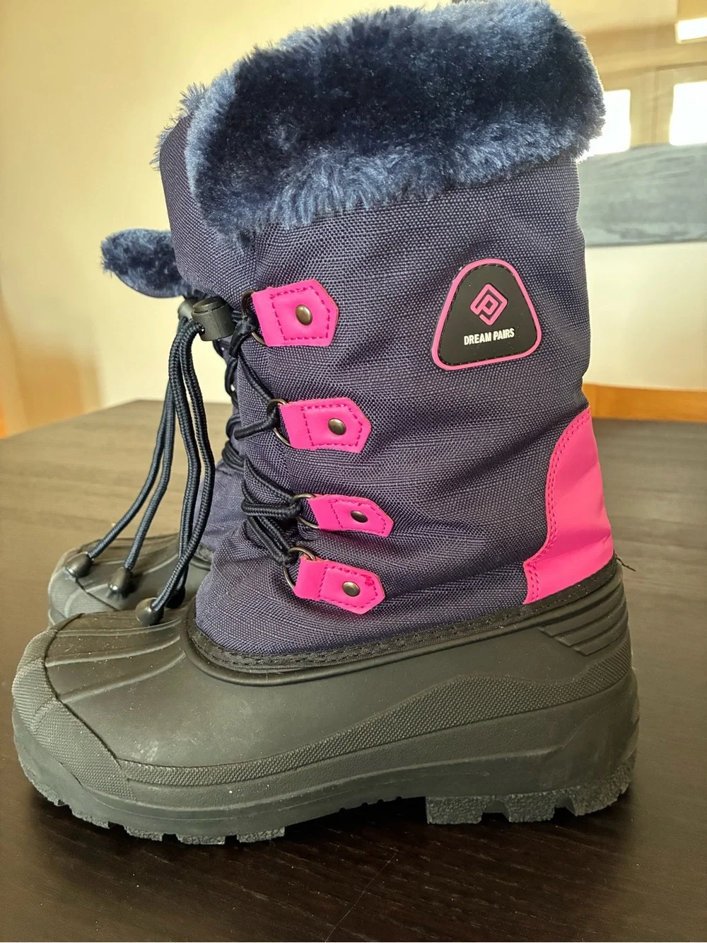 Dream Pairs Kids Navy and Pink Snow Boots